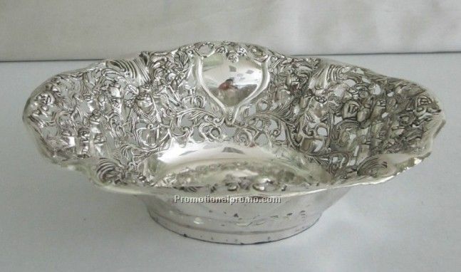 Round shape fruit metal tray/dish