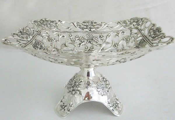 Round shape fruit metal tray/dish