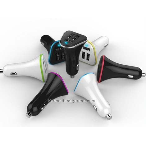 Compatible mini USB car charger, 3 charger ports, car power adapter