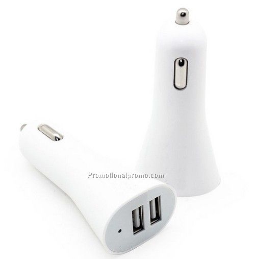 Dual port car charger, mini car power adapter