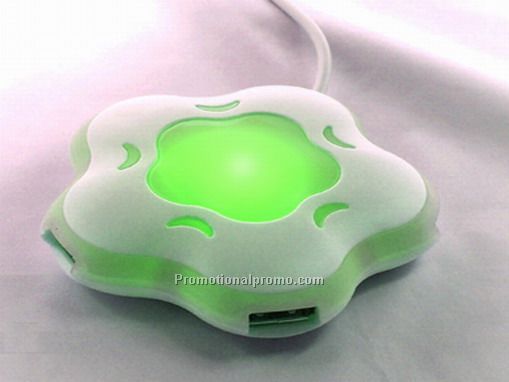 Multi colors flower shaped 4 port USB Hub