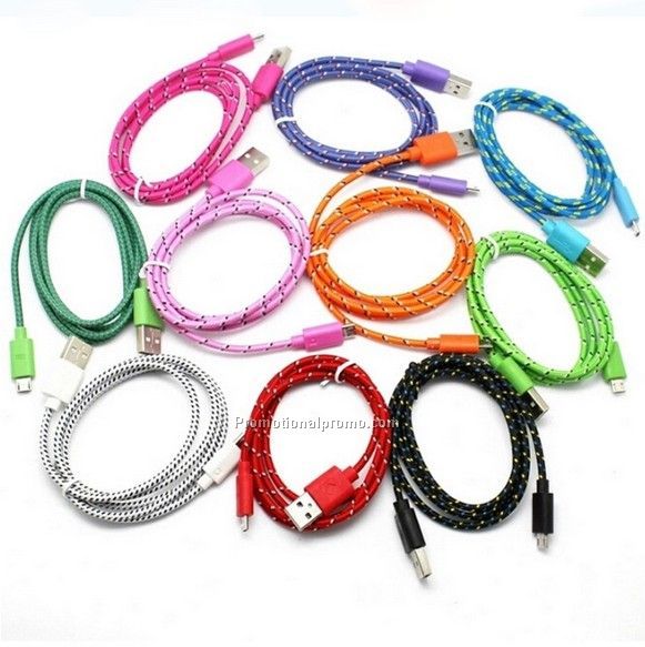 Universal braided wire USB cable