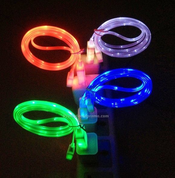 LED light USB cable, univversal mobile phone accessory