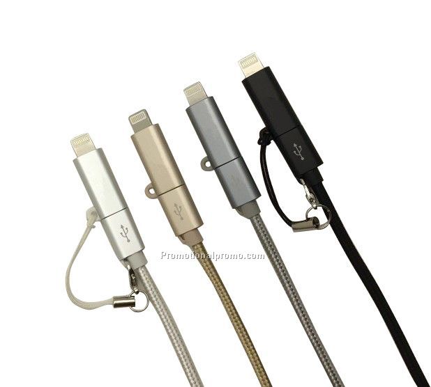 Combo Data Charging Cable for Apple and Android