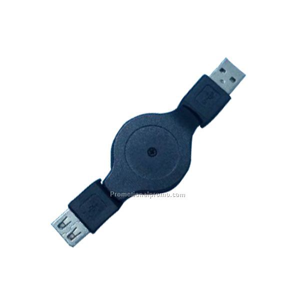 Promotional Retractable 2A current with A/M-A/F USB Cable