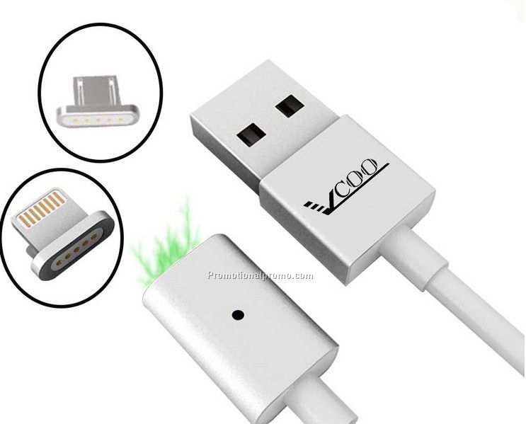 2 In 1 100cm Micro USB Cable For iPhone Super Magnet Charging USB Cables For All Android Cellphones