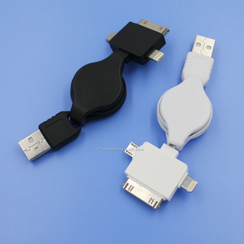 3-in-1 mobile phone USB Retarctable Charging cable
