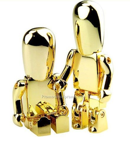 Golden robot shape usb