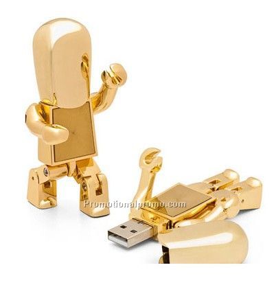 Golden robot shape usb