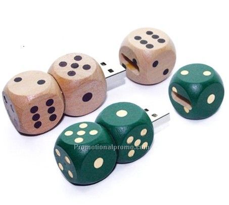 Wooden dice usb