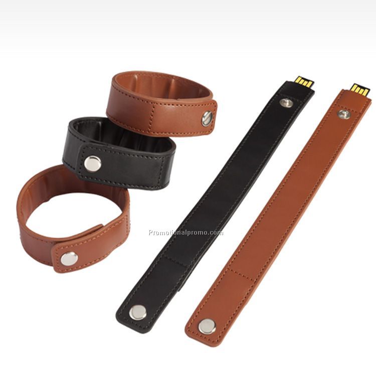 Leather usb flash drive bracelet