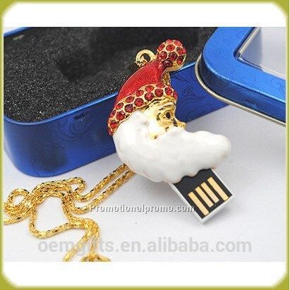 Bedazzling Christmas Santa Claus Flash Drive