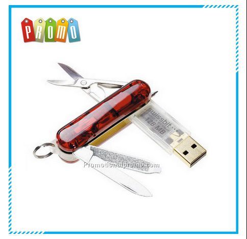 Wholesale promotional metal Multi-function knife with USB Flash drive