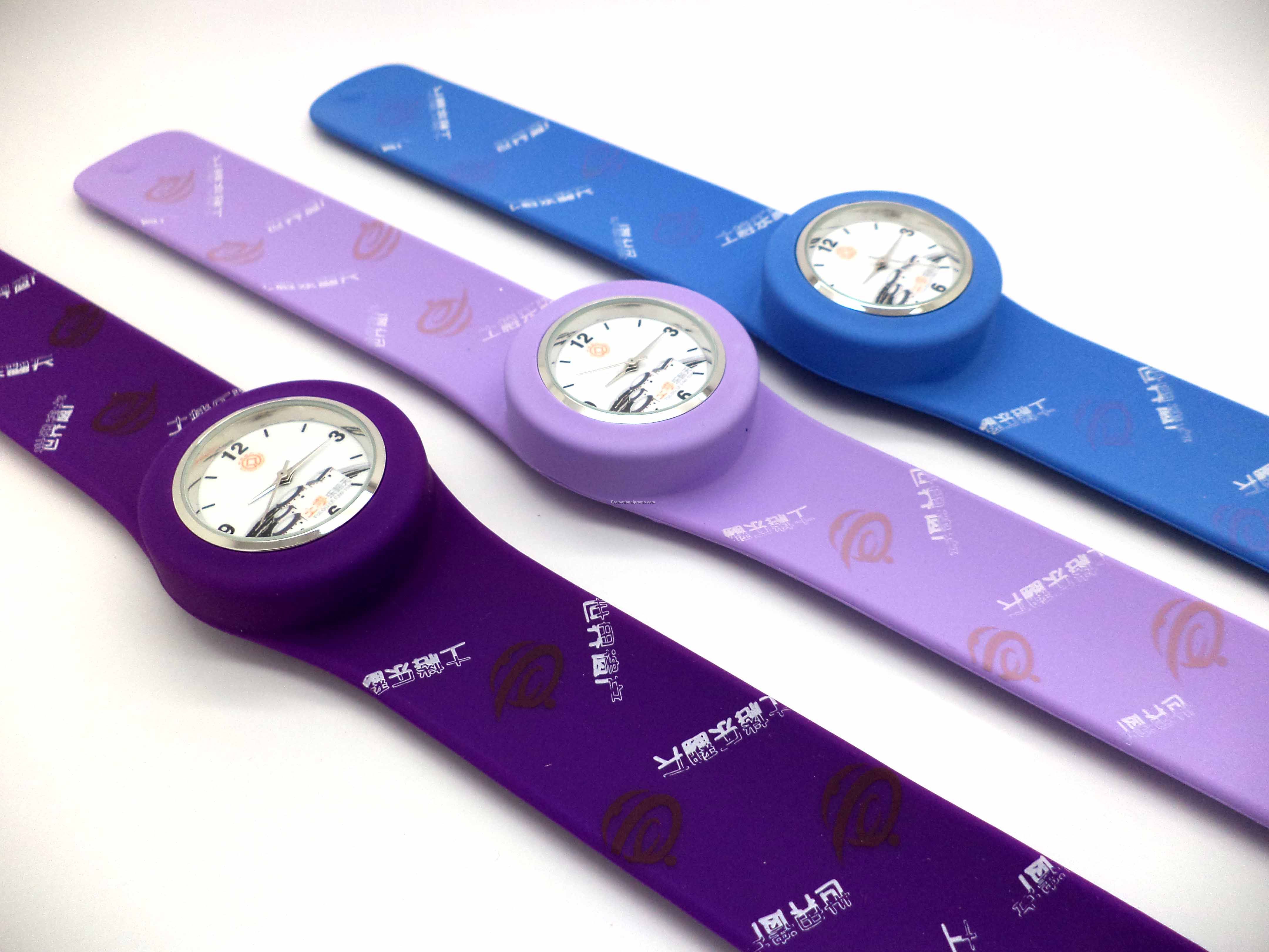 Printed Logo Slap Silicon Watch
