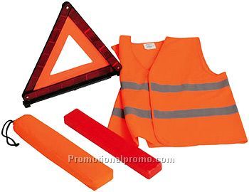 WARNING TRIANGLE AND SAFETY VEST IN POUCH