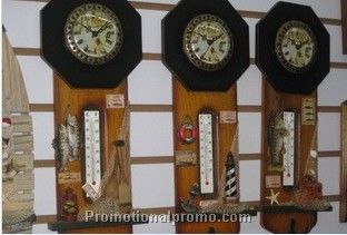 wooden wall Clock with Thermometer function