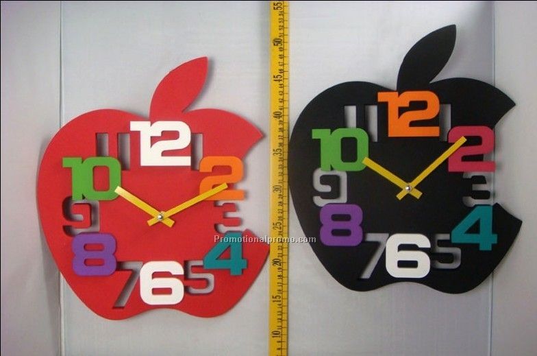 PVC apple shaped wall clock