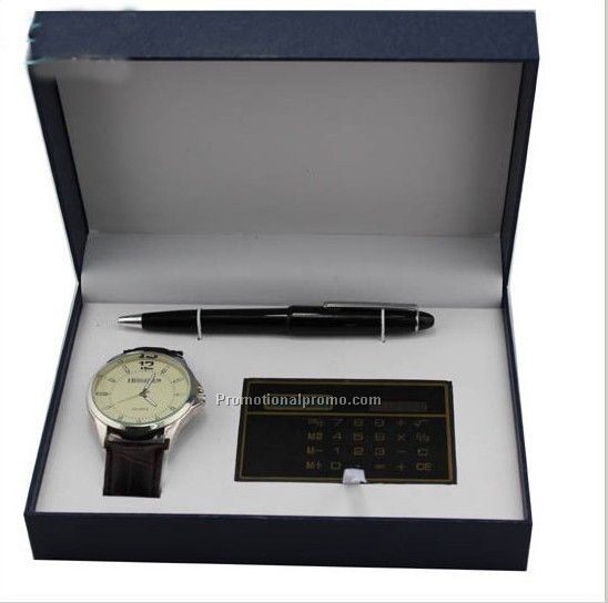 Bussiness Pen/Watch with Calculator Set