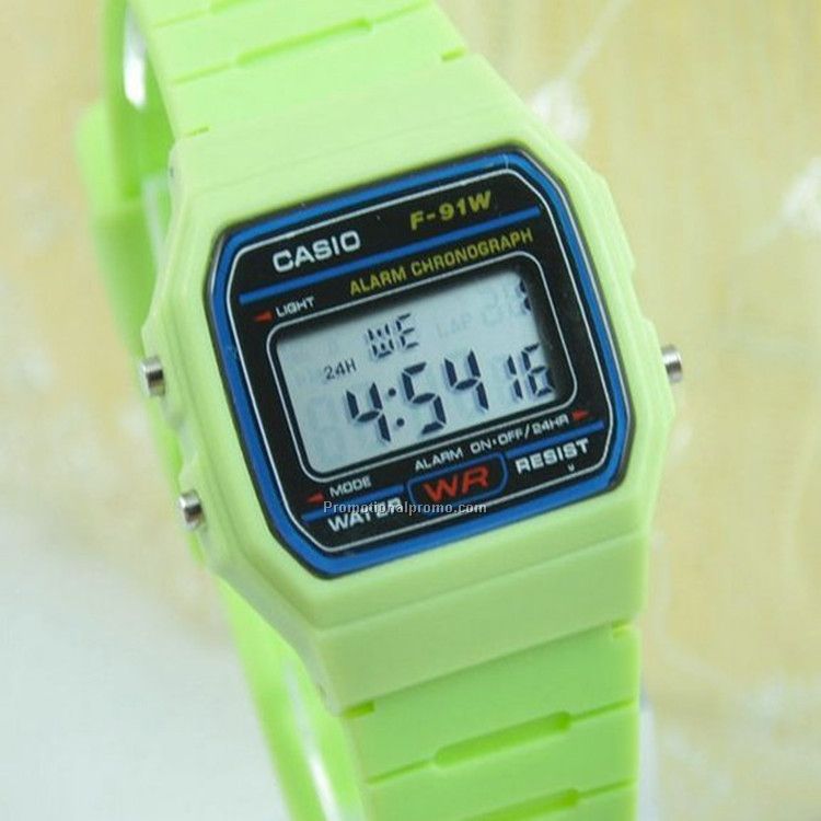 Waterproof silicone alarm clock watch