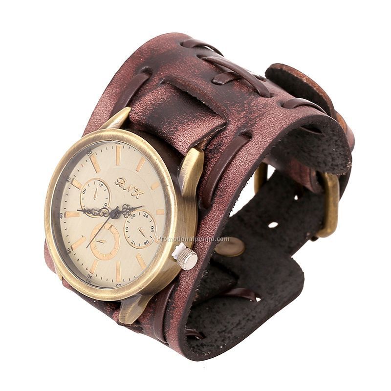 New arrival genuine leather wrast watch for men