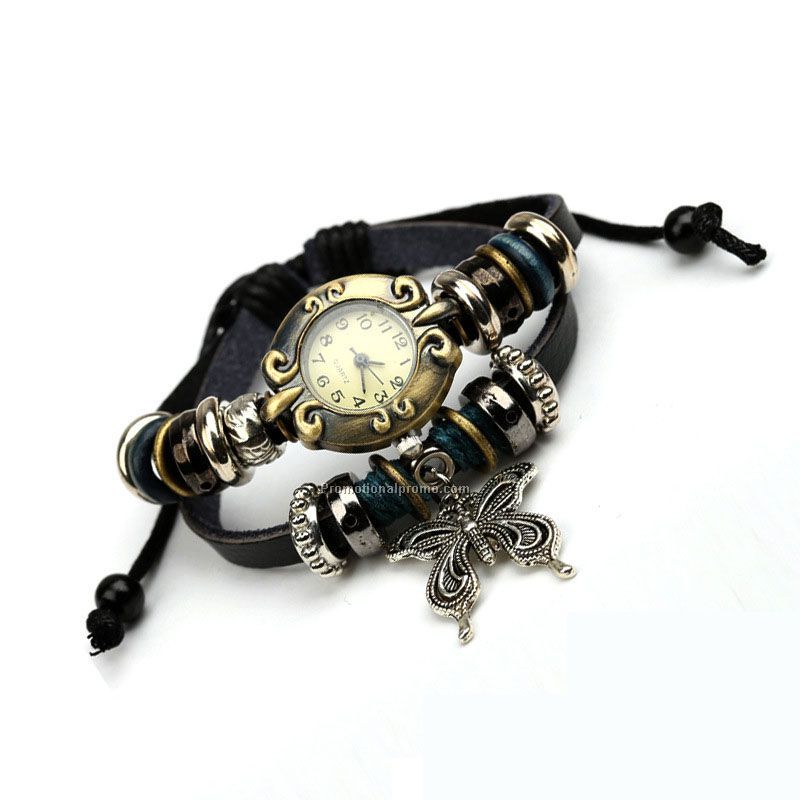 Fashion genuine leather bracelet watch