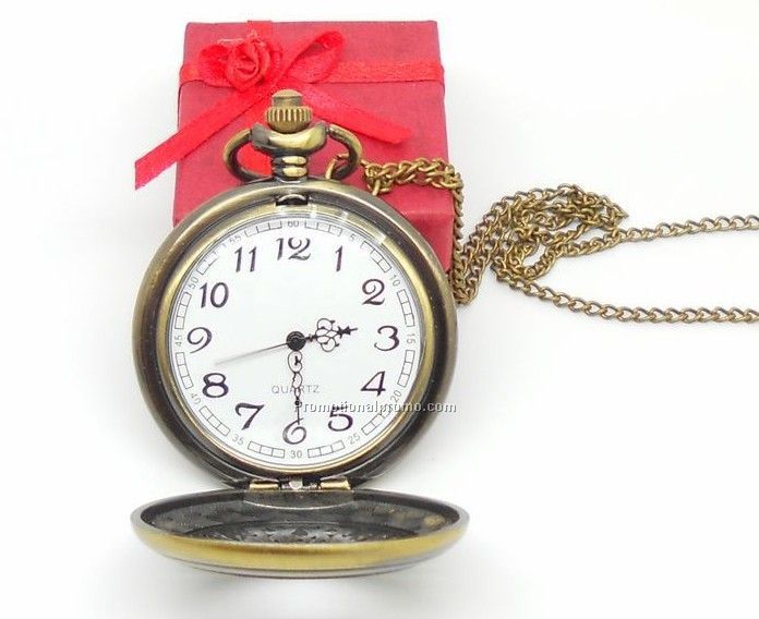 Quartz Movement Vintage Hollow Pocket Watch