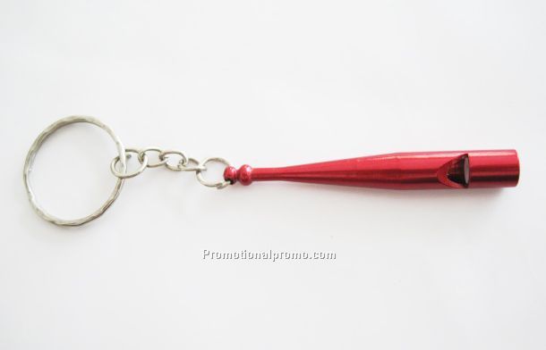 Mini baseball bat keychain whistle