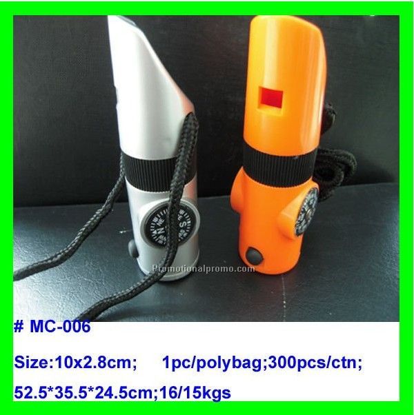 survival whistle LED thermometer compass