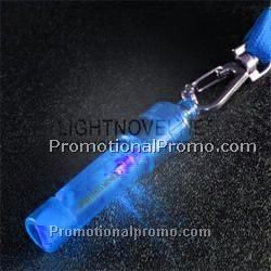 Imprintable Flashing Blue Whistles w/ Breakaway Lanyard