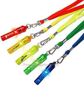 led glowing stick with whistle/plastic led whistles