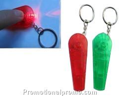LED Flashlight Whistle with Keychain