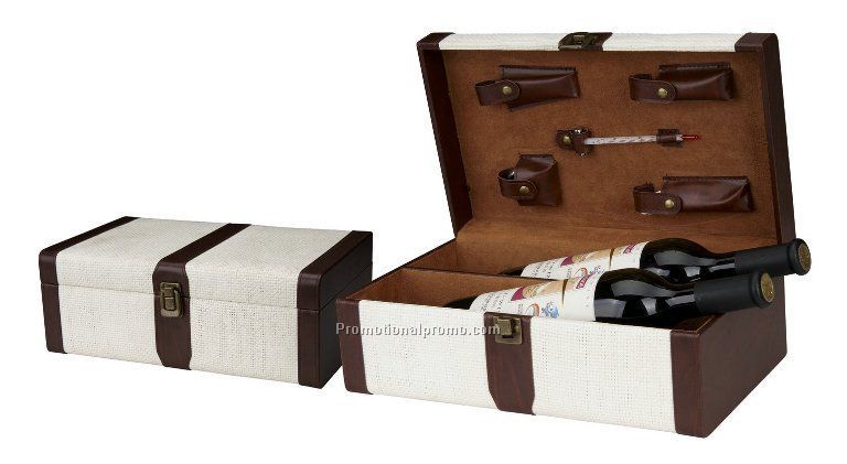 Insulated Double Bottle Wine Case With Service For 2