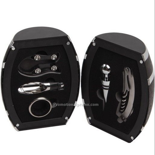 Novel barrel shaped wine opener tool set