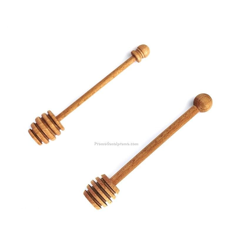 Wood honey dipper