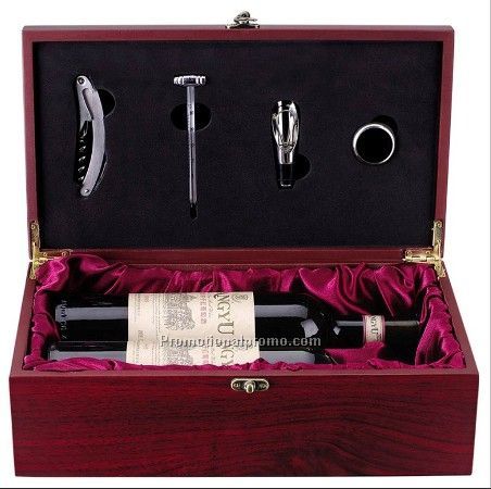 Wooden single Wine Boxes with Accessories