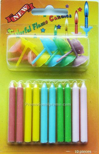 Colored flame birthday candles