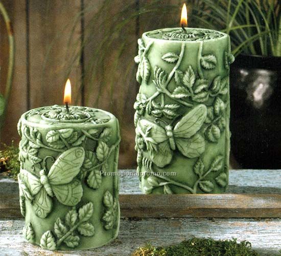 butterfly relievo leaf candle