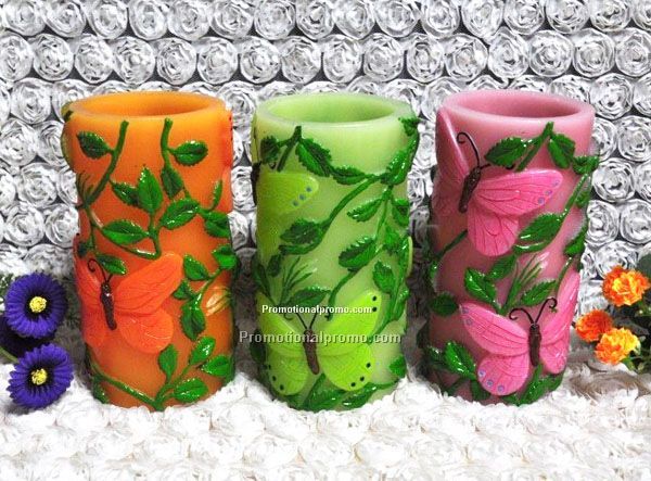 butterfly LED candle 3*6