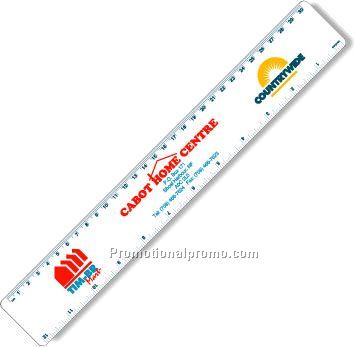.040 White Matte Styrene Plastic 12" Rulers / with round corners