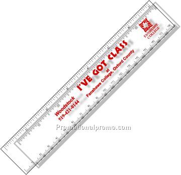 .050 Clear Plastic 7" Ruler / with square corners
