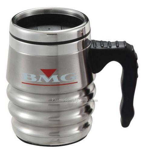 12 oz. Stainless Steel Tri-Roll Desk Mug