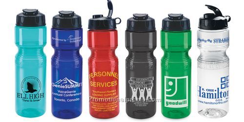 28 OZ POLYFRESH39200LITE SPORTS BOTTLE WITH BLACK FLIP & SIP CAP