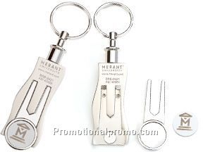3 in 1 golf key holder, ball marker and green fixer