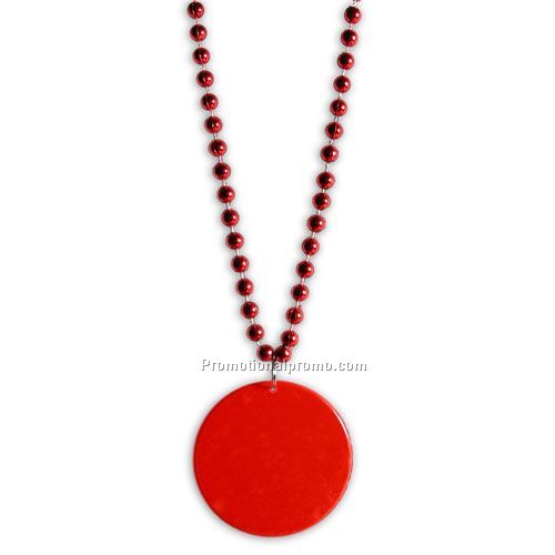 33" Red Medallion Beads