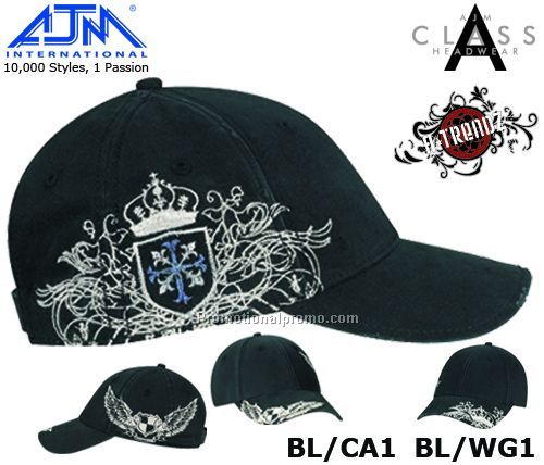 A-TRENDZ Constructed Contour Style. Heavy Washed Chino Twill, 6 Panel Caps