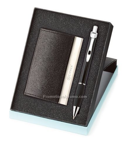 Alto Ballpoint & Leather Card Holder Set - Colorplay