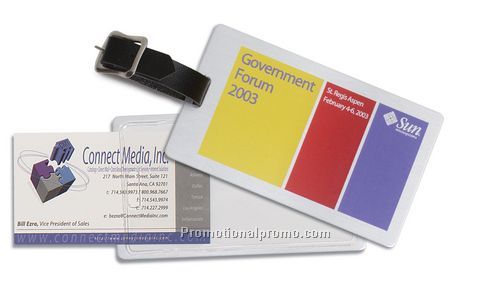 Brushed Aluminium Slip-In Pocket Luggage Tag