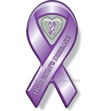 Brushed Aluminum Domed Ribbon Decal / with heart pop-out