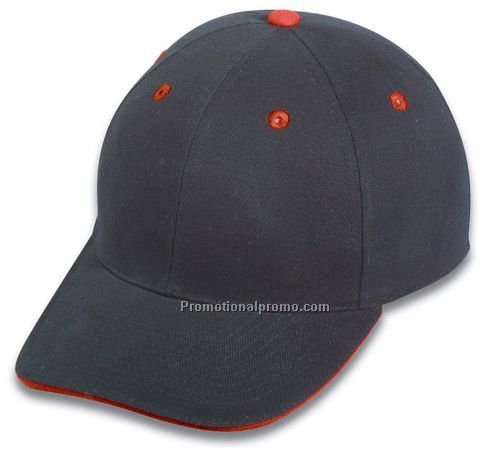 Brushed cotton twill cap/ sandwich peak