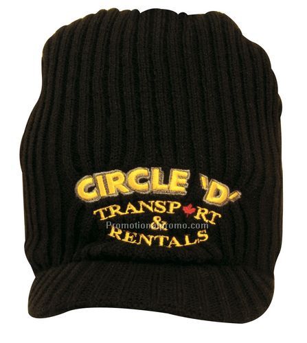 Cable Knit Beanie with Peak - 4033